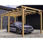 Carport en bois pour voitures 6x3m badajoz 18m2 maderland Carport en bois pour voitures 6x3m badajoz 18m2 maderland