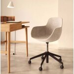 Chaise de bureau beige et aluminium finition noire mate tisia Chaise de bureau beige et aluminium finition noire mate tisia