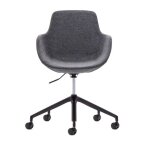 Chaise de bureau gris foncé et aluminium finition noire mate tisia Chaise de bureau gris foncé et aluminium finition noire mate tisia