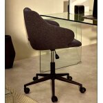 Chaise de bureau gris foncé et pieds acier noir mat nara veryforma Chaise de bureau gris foncé et pieds acier noir mat nara veryforma