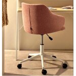 Chaise de bureau rose et pieds acier blanc mat nara veryforma Chaise de bureau rose et pieds acier blanc mat nara veryforma