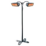 Chauffage electrique sur pied 3000 w heliosa fer forg ipx5 etanche