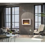 Chemine au biothanol infire murall 800 avec vitre 2 kw blanc