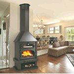 Chemine  bois ebro avec four bronpi 14 kw