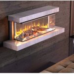 Chemin�e �lectrique lumen 1200 cadre pierre grise la nordica