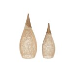 Écran de lampe home esprit naturel bambou bois de teck 35 x 35 x 85 Écran de lampe home esprit naturel bambou bois de teck 35 x 35 x 85