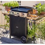 Eno combo chariot et plancha gaz initial 65 3 feux inox
