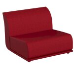 Fauteuil central vondom design suave en tissu dperlant rouge grenat