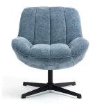 Fauteuil ena tissu bleu pivotant veryforma