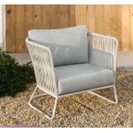 Fauteuil d'extrieur saco en corde et acier gris veryforma
