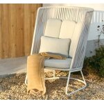 Fauteuil d'extérieur saco dossier haut en corde et acier gris Fauteuil d'extérieur saco dossier haut en corde et acier gris