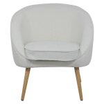 Fauteuil fira effet bouclette écru piètement hévéa massif veryforma Fauteuil fira effet bouclette écru piètement hévéa massif veryforma