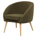 Fauteuil fira effet bouclette kaki piètement hévéa massif veryforma Fauteuil fira effet bouclette kaki piètement hévéa massif veryforma