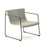 Fauteuil de jardin rina en acier vert et corde grise veryforma