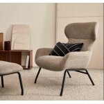 Fauteuil lina en tissu chenille marron clair et acier veryforma Fauteuil lina en tissu chenille marron clair et acier veryforma
