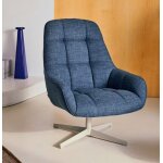 Fauteuil pivotant aspe tissu bleu et métal veryforma Fauteuil pivotant aspe tissu bleu et métal veryforma