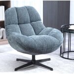 Fauteuil pivotant molo tissu bleu veryforma Fauteuil pivotant molo tissu bleu veryforma