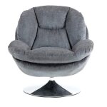 Fauteuil pivotant top tissu velours gris foncé veryforma Fauteuil pivotant top tissu velours gris foncé veryforma