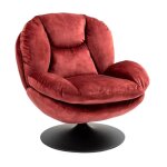 Fauteuil pivotant top tissu velours rouge bordeaux veryforma Fauteuil pivotant top tissu velours rouge bordeaux veryforma
