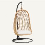 Fauteuil suspendu kate en rotin naturel et acier gris foncé veryforma Fauteuil suspendu kate en rotin naturel et acier gris foncé veryforma