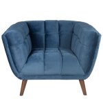 Fauteuil en velours bleu et noyer meryl kosyform Fauteuil en velours bleu et noyer meryl kosyform