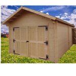 Garage en bois massif habrita 24, 23m2 en madriers de 60mm Garage en bois massif habrita 24, 23m2 en madriers de 60mm