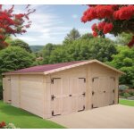 Garage double 6. 30x6. 60m en bois massif habrita 42 m2 vermont