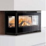 Insert  bois ferlux panoramic 70 avec 3 cts vitrs 15 kw