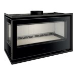 Insert  bois ferlux panoramic 90 angle avec 2 cts vitrs 18 kw