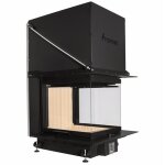 Insert foyer  bois crystal vitre relevable 3d 50x60 a. caminetti