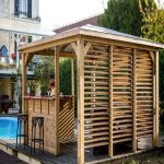 Kiosque de jardin blueterm bois 12. 32 m2 avec comptoirs et 2 parois Kiosque de jardin blueterm bois 12. 32 m2 avec comptoirs et 2 parois