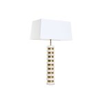 Lampe de bureau home esprit blanc beige dor� 50 w 220 v