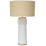 Lampe de bureau home esprit lin céramique 46 x 46 x 77 cm Lampe de bureau home esprit lin céramique 46 x 46 x 77 cm