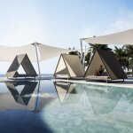 Lit de soleil vondom frame daybed taupe avec toit tress