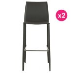 Lot de 2 chaises de bar simili - cuir gris kosyform Lot de 2 chaises de bar simili - cuir gris kosyform