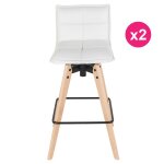 Lot de 2 chaises de bar similicuir blanc kosyform Lot de 2 chaises de bar similicuir blanc kosyform