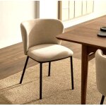 Lot de 2 chaises tissus beige et mtal noir elia veryforma