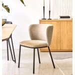 Lot de 2 chaises tissus marron clair et métal noir elia veryforma Lot de 2 chaises tissus marron clair et métal noir elia veryforma