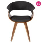Lot de 2 chaises vintage en tissu gris mio kosyform Lot de 2 chaises vintage en tissu gris mio kosyform