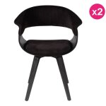 Lot de 2 chaises vintage en velours noir mio kosyform Lot de 2 chaises vintage en velours noir mio kosyform