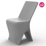 Lot de 2 chaises vondom design sloo gris