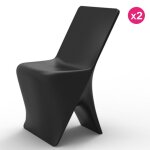 Lot de 2 chaises vondom design sloo noir