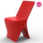 Lot de 2 chaises vondom design sloo rouge