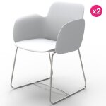 Lot de 2 chaises vondom pezzettina blanc mat et mtal