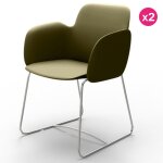 Lot de 2 chaises vondom pezzettina kaki mat et mtal
