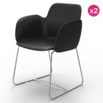 Lot de 2 chaises vondom pezzettina noir mat et mtal