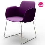 Lot de 2 chaises vondom pezzettina violet mat et métal Lot de 2 chaises vondom pezzettina violet mat et métal
