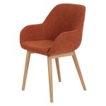 Lot de 2 fauteuils repas tea effet bouclette terracotta piétement Lot de 2 fauteuils repas tea effet bouclette terracotta piétement