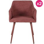 Lot de 2 fauteuils rouge velours lov kosyform Lot de 2 fauteuils rouge velours lov kosyform