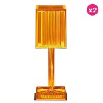 Lot de 2 lampes gatsby prisma ambre sans fil vondom led Lot de 2 lampes gatsby prisma ambre sans fil vondom led